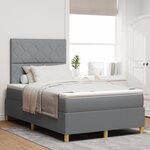 vidaXL Lit à ressorts avec matelas gris clair 120x200 cm tissu