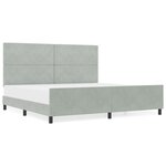 Lit vidaXL Gris clair 200x200 cm Velours
