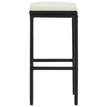vidaXL Tabourets de bar avec coussins lot de 4 noir résine tressée