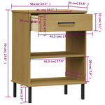 vidaXL Armoire console avec pieds en métal Marron Bois pin massif OSLO