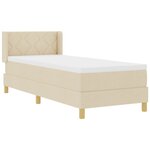 vidaXL Lit avec sommier crème 80x200 cm en tissu