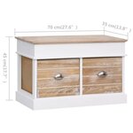 vidaXL Banc d'entrée 70 x 35 x 45 cm Bois de Paulownia