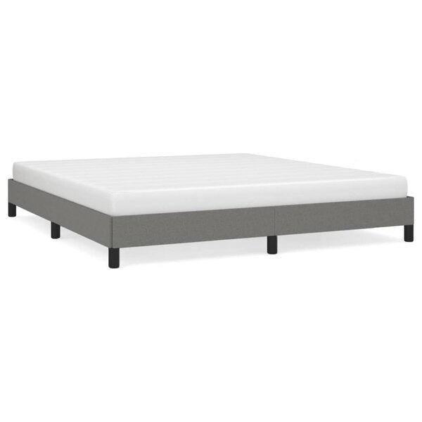 vidaXL Cadre de lit Gris foncé 160 x 200 cm Tissu