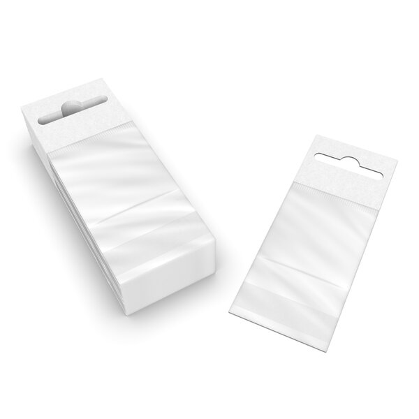 Lot de 500 45x40 mm sac transparent cellophane avec dispositif d'accrochage en rayon - 500