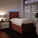 vidaXL Sommier à lattes de lit avec matelas Rose 100x200 cm Velours