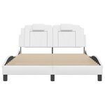 vidaXL Cadre de lit avec lumières LED blanc 140x190 cm similicuir