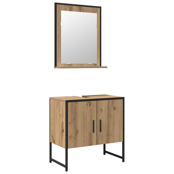 vidaXL Ensemble de meubles de salle de bain 2 pièces en chêne artisan en bois d'ingénierie