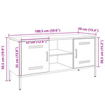 vidaXL Meuble TV noir 100 5x39x50 5 cm acier