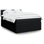 vidaXL Sommier à lattes de lit avec matelas Noir 160x200 cm Tissu