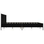 vidaXL Cadre de lit noir 135x190 cm bois d'ingénierie et métal