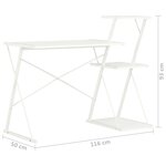 vidaXL Bureau avec étagère Blanc 116x50x93 cm