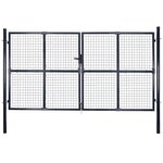 vidaXL Portail en maille de jardin Acier galvanisé 289x175 cm Gris