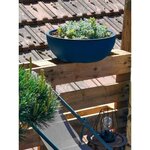 Bac à fleurs rond COUPE GRANIT - Plastique Ø 40 cm - Bleu