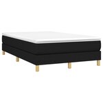vidaXL Sommier à lattes de lit avec matelas noir 120x190 cm tissu
