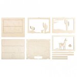 Kit bois cadre à motif 3D Lama  FSC 100  nature  24x20x6 9cm  10 pièces  boîte 1kit