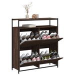 vidaXL Armoire à chaussures 4 tiroirs rabattables chêne marron