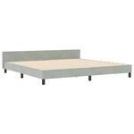 Lit vidaXL Gris clair 200x200 cm Velours