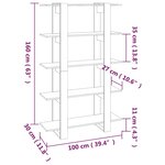 vidaXL Bibliothèque/Séparateur de pièce Blanc brillant 100x30x160 cm