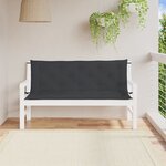 vidaXL Coussins de banc jardin lot de 2 noir 150x50x7 cm tissu Oxford