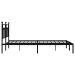 vidaXL Cadre de lit métal sans matelas et tête de lit noir 160x200 cm