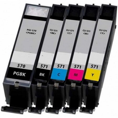 Pack de 5 cartouches compatibles pg570-cli571 pour imprimantes canon