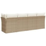 vidaXL Canapé de jardin avec coussins 4 places beige résine tressée