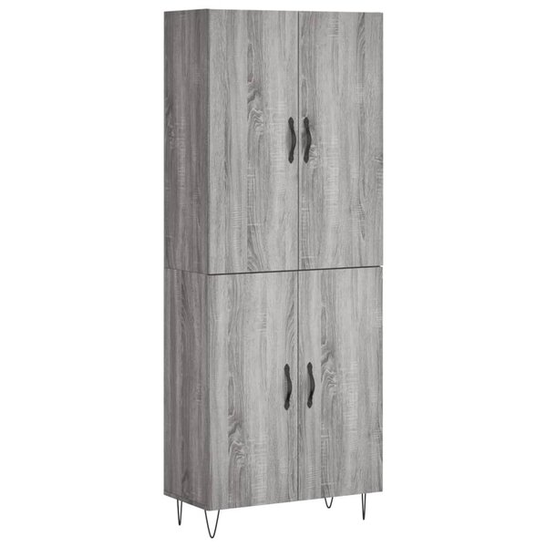 vidaXL Buffet haut Sonoma gris 69 5x34x180 cm Bois d'ingénierie