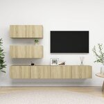 vidaXL Ensemble de meuble TV 4 Pièces Chêne sonoma Bois d'ingénierie