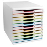 Module De Classement Modulo Black Office 10 Tiroirs Fermés - Blanc/arlequin - Exacompta