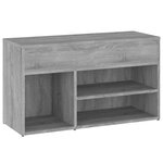 vidaXL Banc à chaussures Sonoma gris 80x30x45 cm Bois d'ingénierie