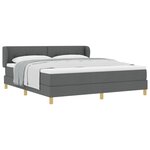 vidaXL Lit box spring avec matelas gris foncé 180x200 cm en tissu