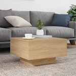 vidaXL Table basse avec lumières LED chêne sonoma 55x55x31 cm
