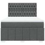 vidaXL Sommier à lattes de lit avec matelas Gris foncé 160x200cm Tissu