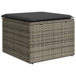 vidaXL Salon de jardin avec coussins 12 Pièces gris résine tressée