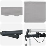 vidaXL Auvent Rétractable Automatique avec LED Gris Clair 500x350 cm