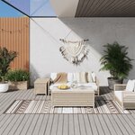 vidaXL Tapis d'extérieur marron et blanc 80x250 cm design réversible