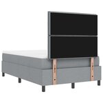 vidaXL Lit à ressorts avec matelas et banc Gris clair 120 x 200 cm Tissu