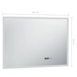 vidaXL Miroir à LED et capteur tactile et affichage d'heure 100x60 cm