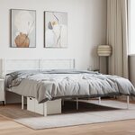 vidaXL Cadre de lit métal avec tête de lit blanc 120x200 cm
