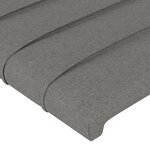 vidaXL Tête de lit avec oreilles Gris foncé 147x23x118/128 cm Tissu