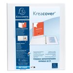 Classeur Pp Personnalisable Kreacover - 2 Anneaux En D 25mm - A4 Maxi - Blanc - X 10 - Exacompta
