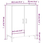 vidaXL Buffet chêne marron 69 5x34x90 cm bois d'ingénierie