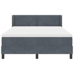 Lit Box Spring avec Matelas Gris Foncé 140x190 cm Velours