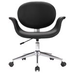 Chaise fauteuil siège pivotante de bureau informatique étude similicuir noir 02_0024157