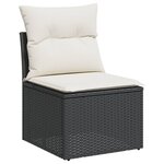 vidaXL Salon de jardin avec coussins 14 Pièces noir résine tressée
