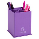 Pot À Crayons Carré 4 Compartiments Carton Teksto - Violet - X 8 - Exacompta