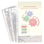 Sachet De 10 Pochettes Perforées Polypropylène Lisse 6/100e - A4 - Cristal - X 10 - Exacompta