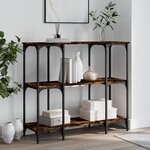 vidaXL Table console chêne fumé 102x35x90 cm bois d'ingénierie