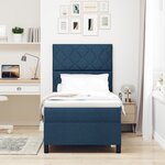 vidaXL Lit Box Spring avec Matelas & LED Bleu 90x200 cm Tissu