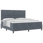 Lit à ressort vidaXL avec matelas gris foncé 200x200 cm en velours
